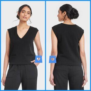 Medium - Womens Sandwash Vest - A New Day - Black